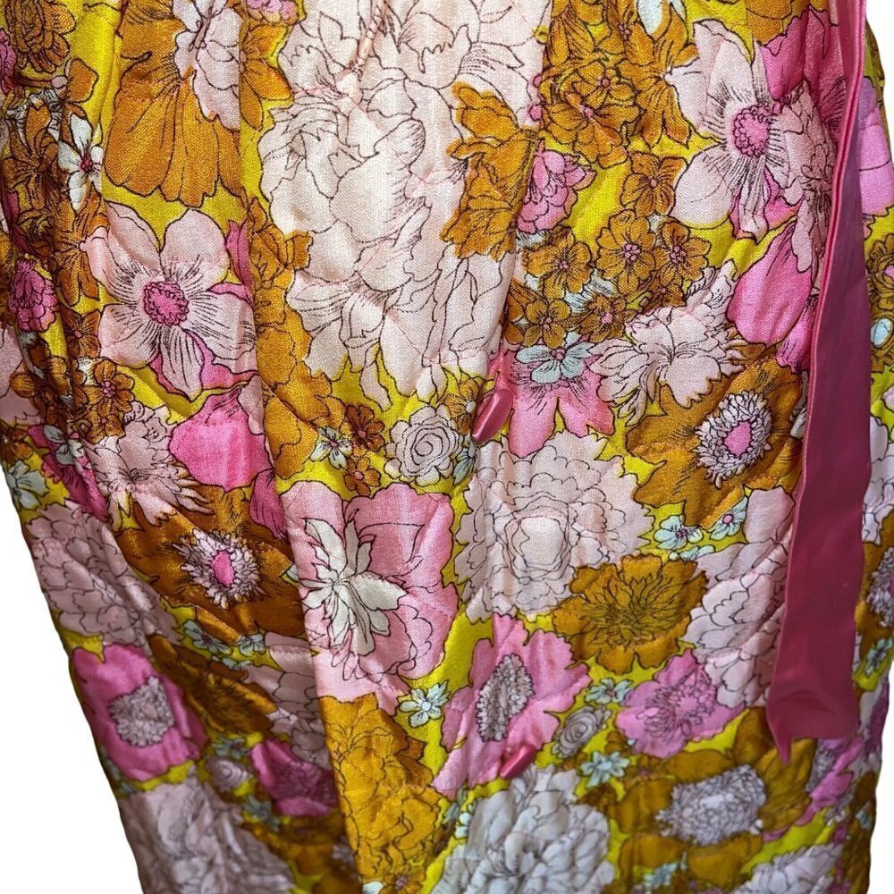 Vintage Womens Skirt Size 10 Multicolor Quilted Floral Maxi Wrap Casual - Picture 5 of 13